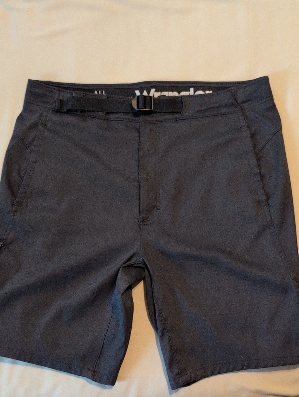 Wrangler Black Chino-Style Shorts with Web Belt